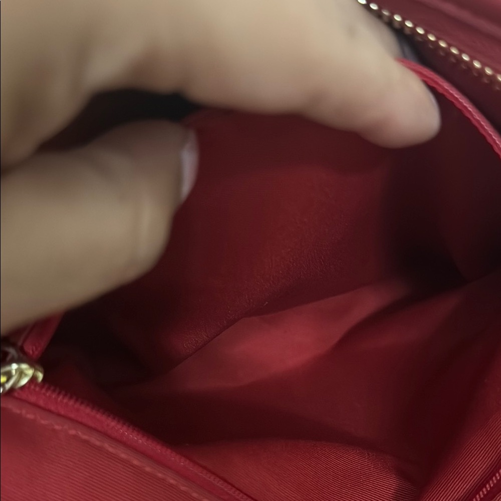 Unique Pristine Coach Brown Crossbody with Red Stripe and Red Strap - Picture 12 of 15